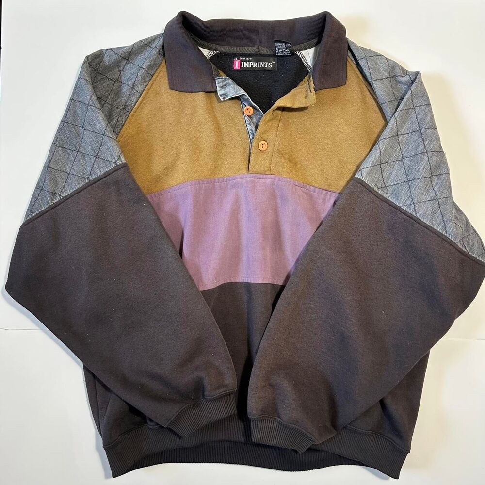 Authentic Vintage 90s Imprints Adult’s multicolored polo sweatshirt